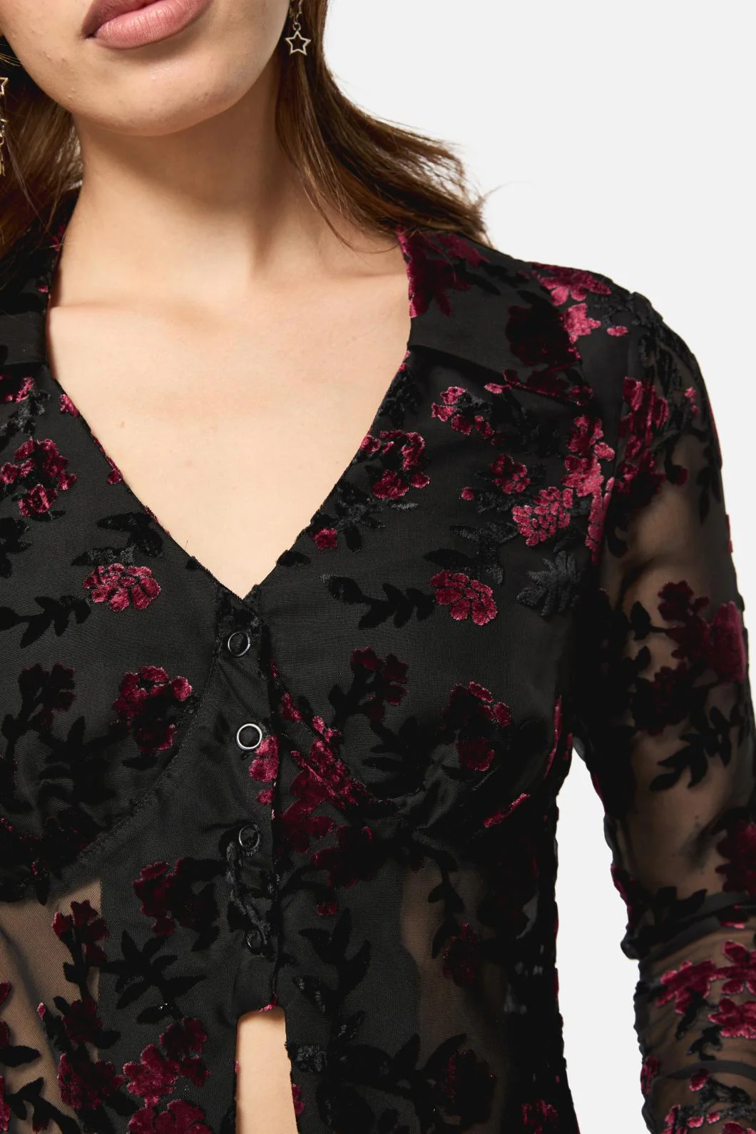 Lush Burnout Velvet Blouse - Image 5