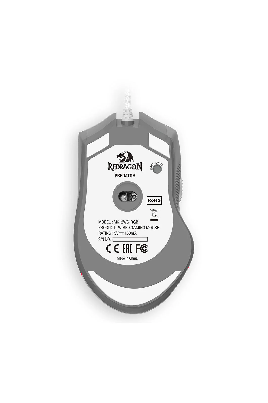 Redragon M612 Predator White/Grey 8000 DPI Wired RGB Gaming Mouse - Image 9
