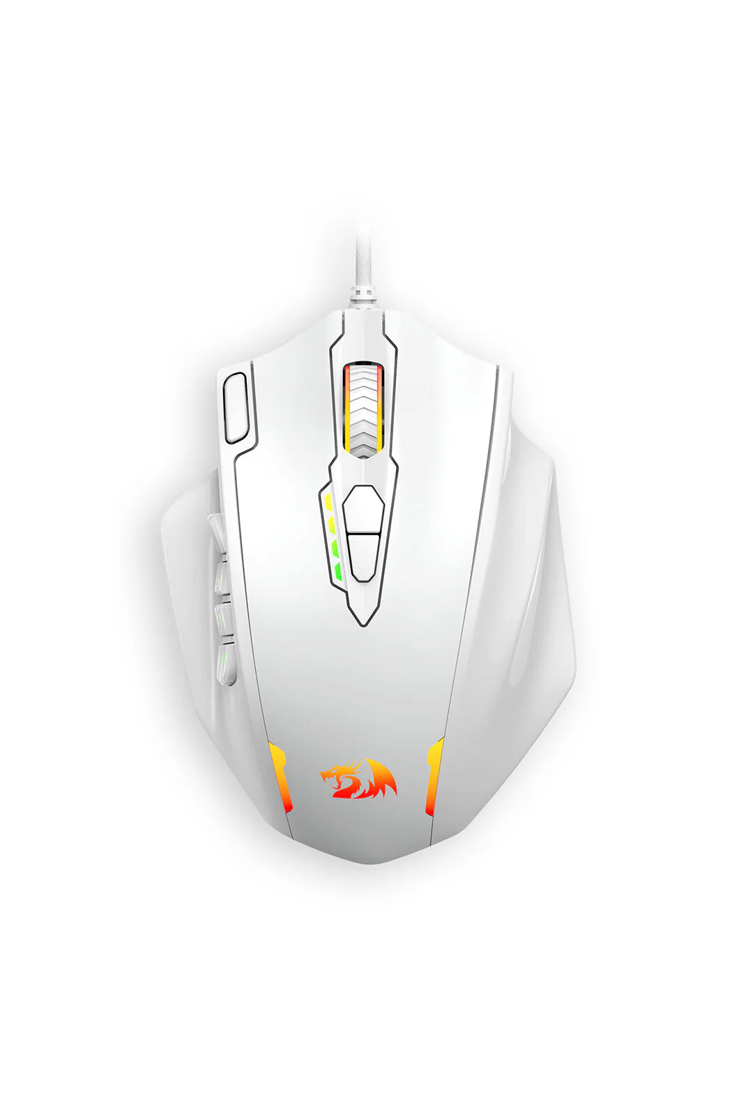 Redragon M908 Impact White 12,400 DPI MMO Wired RGB Gaming Mouse