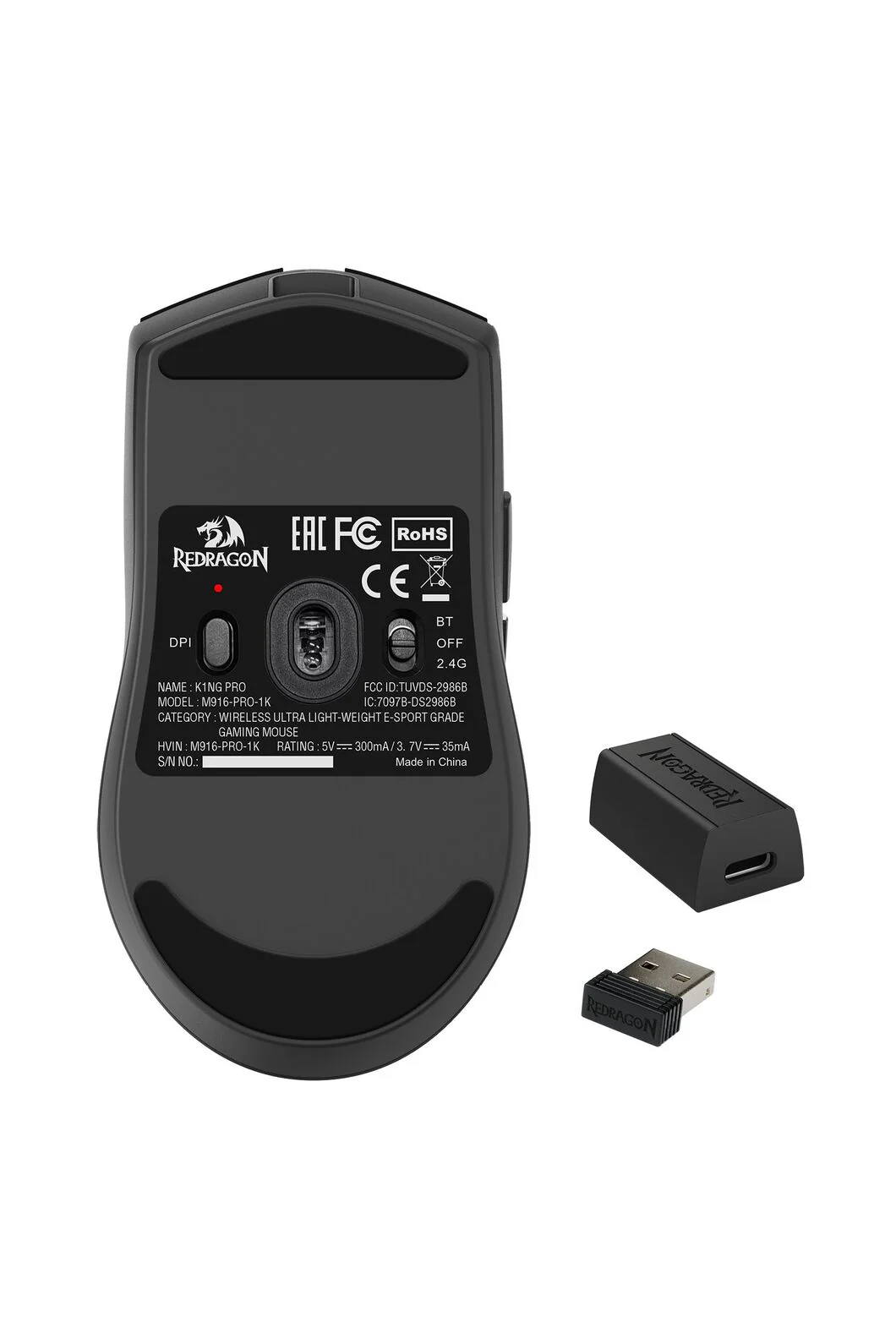 Redragon M916 Pro 4K K1ng Black Ultra Lightweight Wireless Gaming Mouse - Image 9