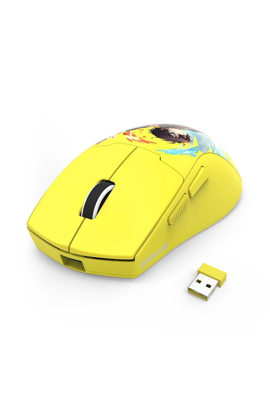 Redragon M918AKB K1ng Max Yellow Cartoon Ultra-Light Tri-Mode Gaming Mouse - Image 2