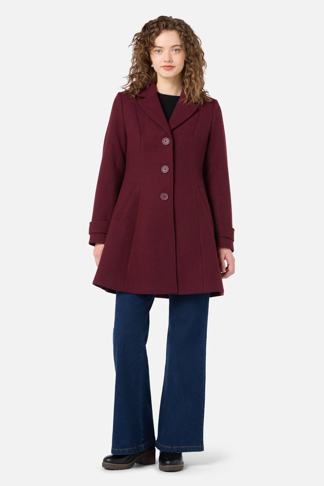 Mabel A-Line Wool Blend Coat - Image 2