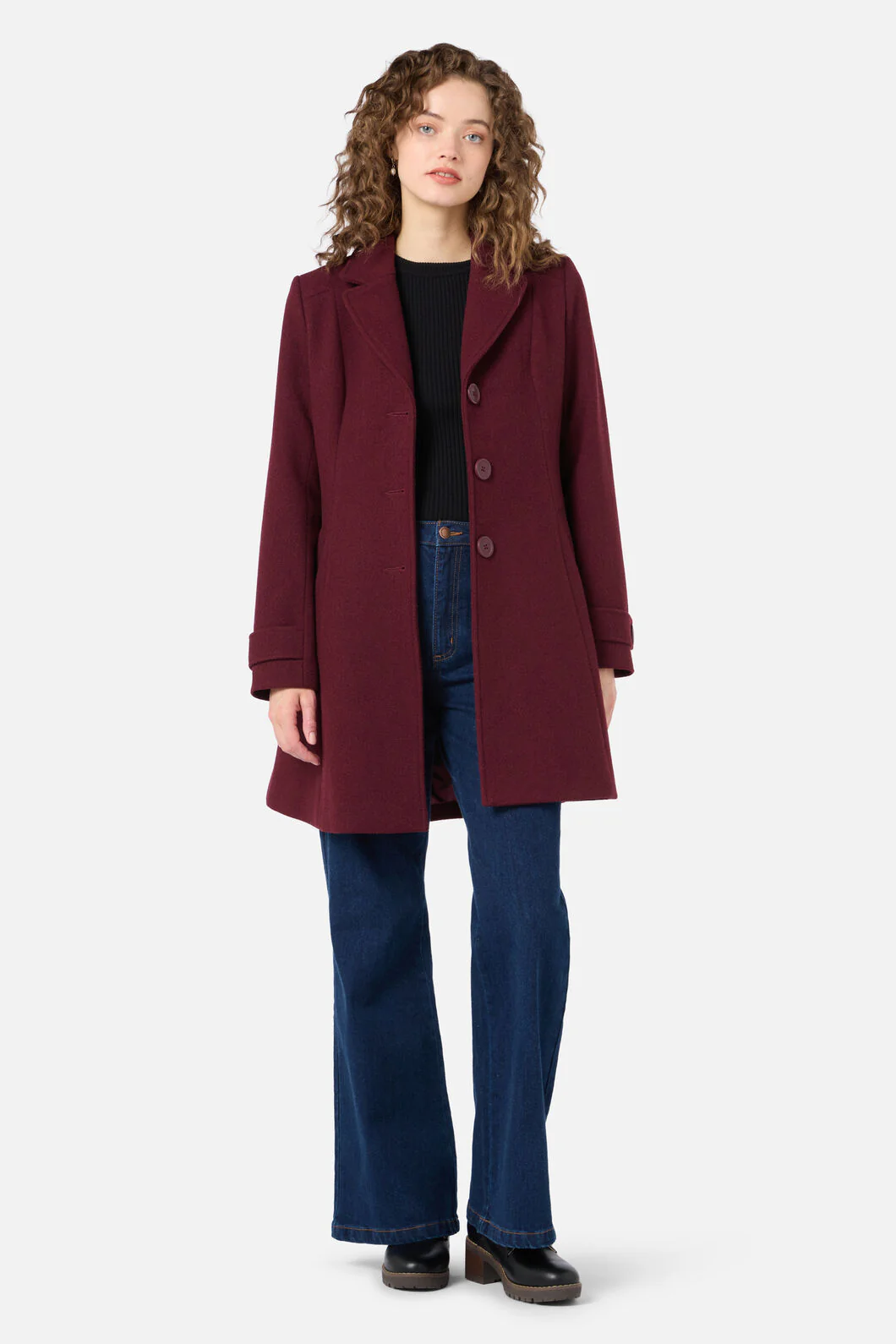 Mabel A-Line Wool Blend Coat - Image 3