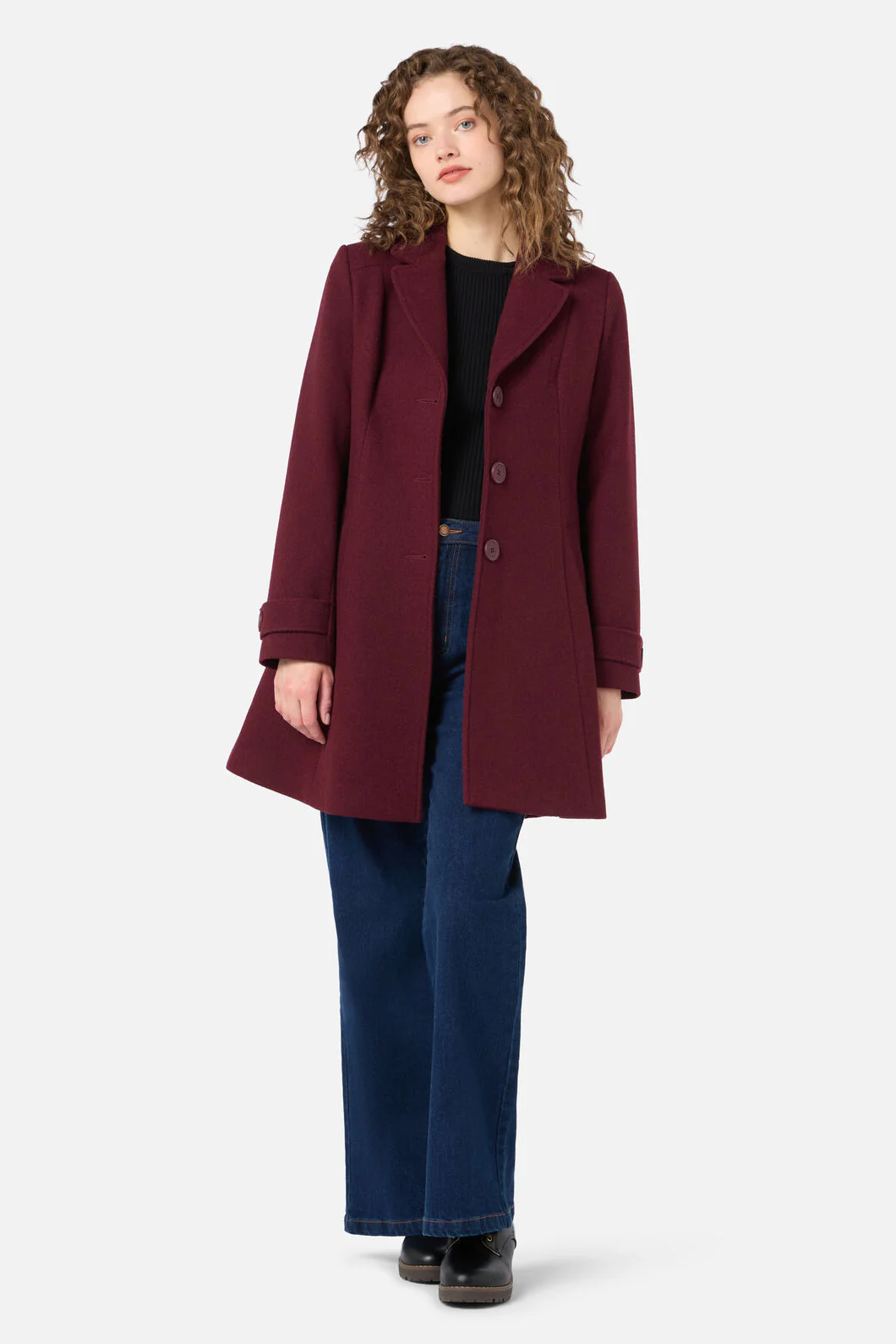 Mabel A-Line Wool Blend Coat - Image 4