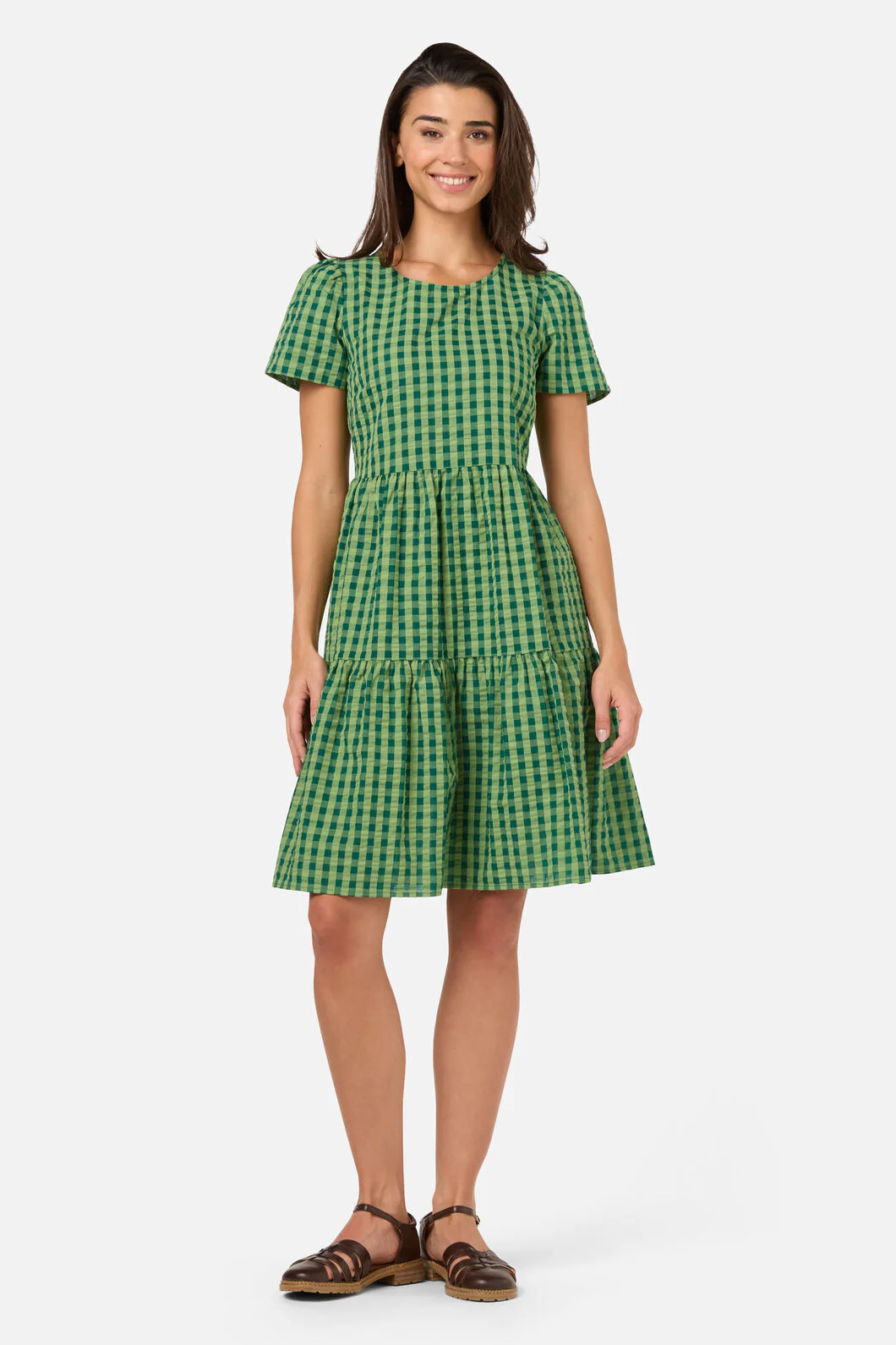 Margot Check Mini Smock Dress