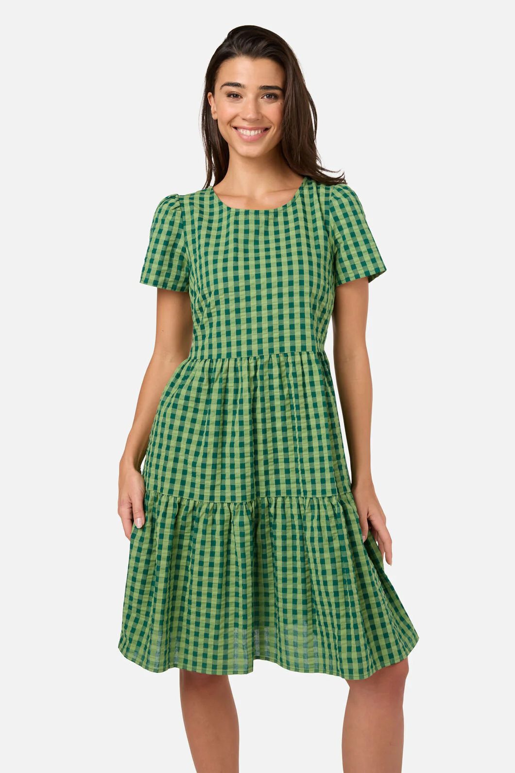 Margot Check Mini Smock Dress - Image 2