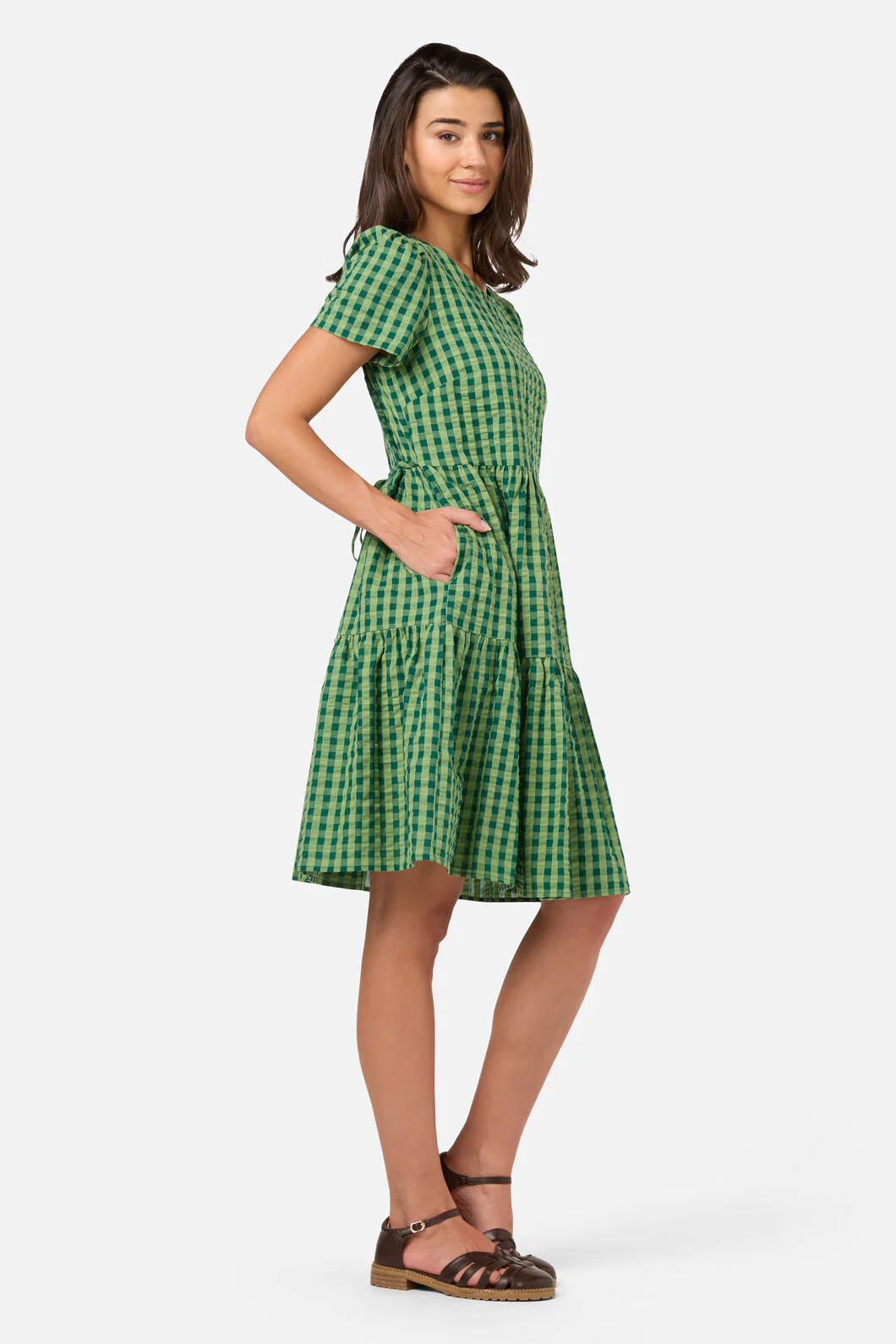 Margot Check Mini Smock Dress - Image 3