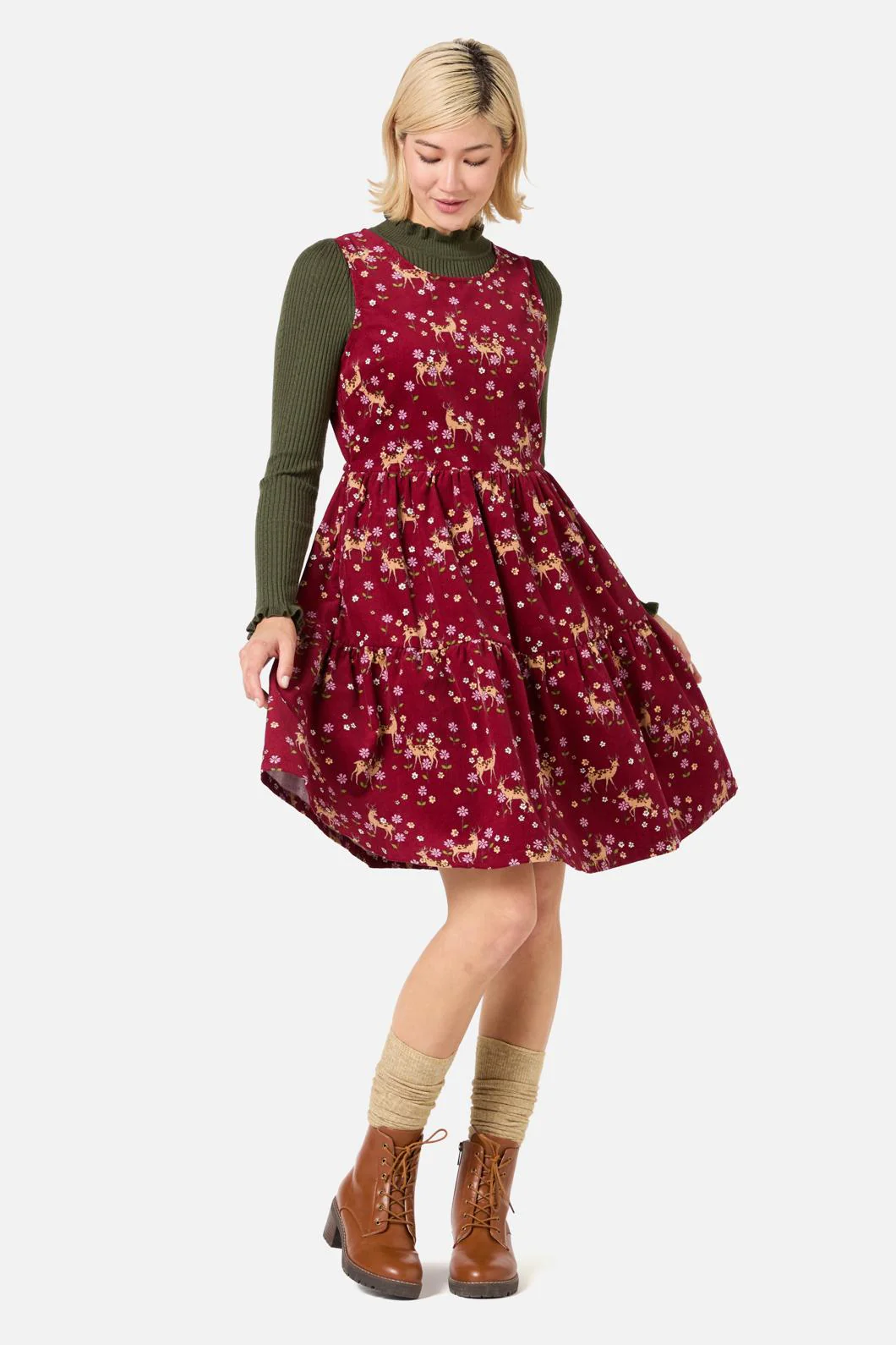 Meadow Deer Cord Tiered Dress - Image 2