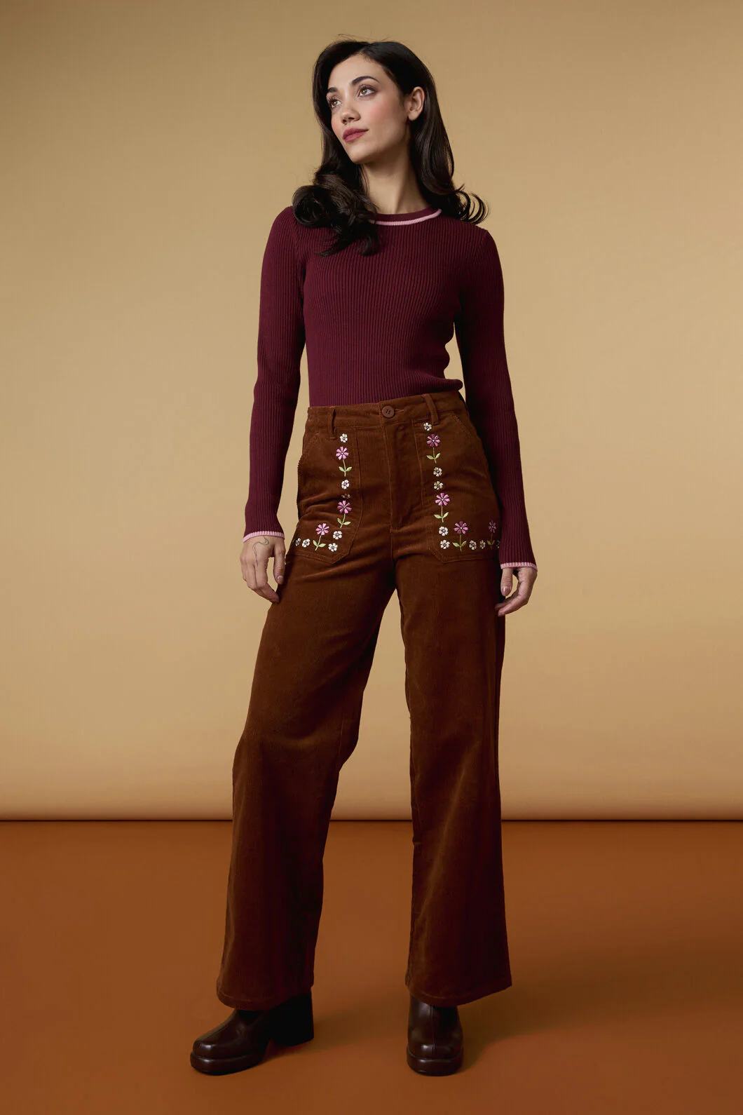 Meadow Embroidered Cord Jean - Image 7