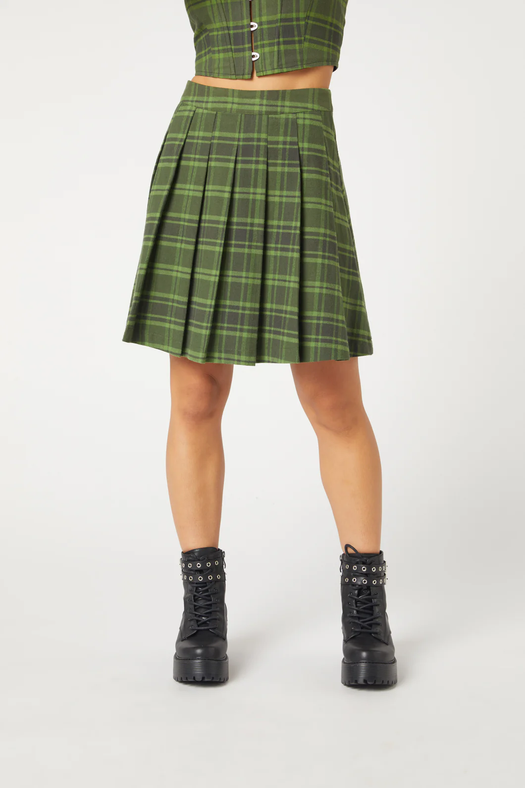Meadow Tartan Pleated Skirt - Image 2