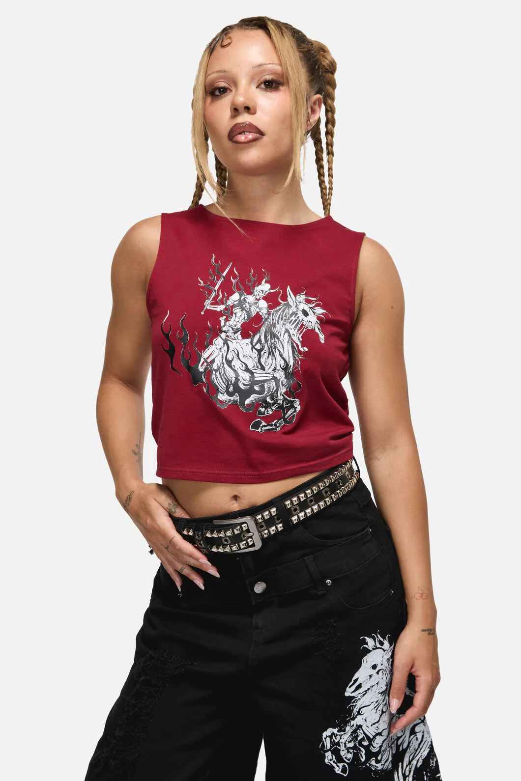Metal Notch Square Stud Belt