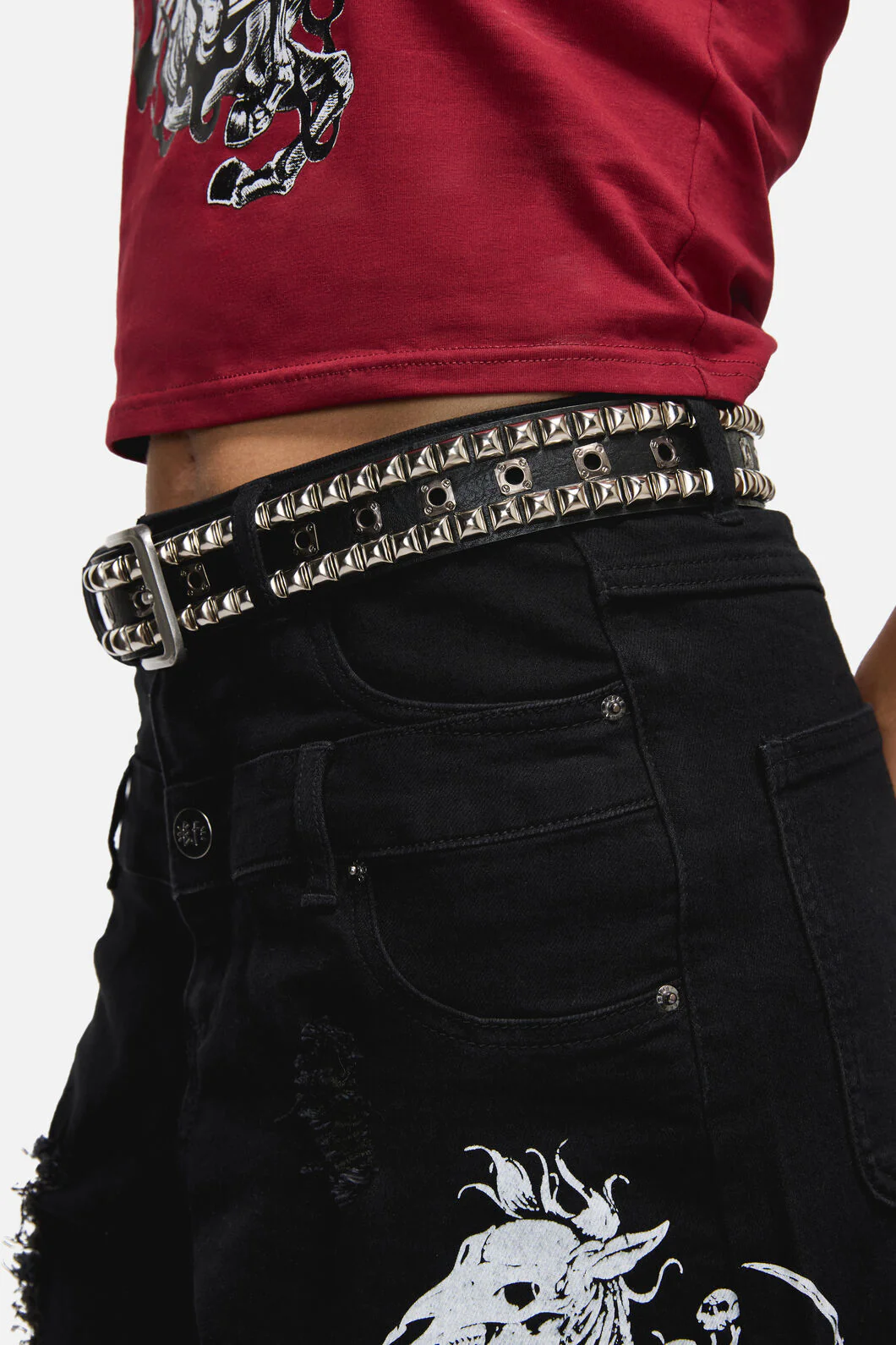 Metal Notch Square Stud Belt - Image 2