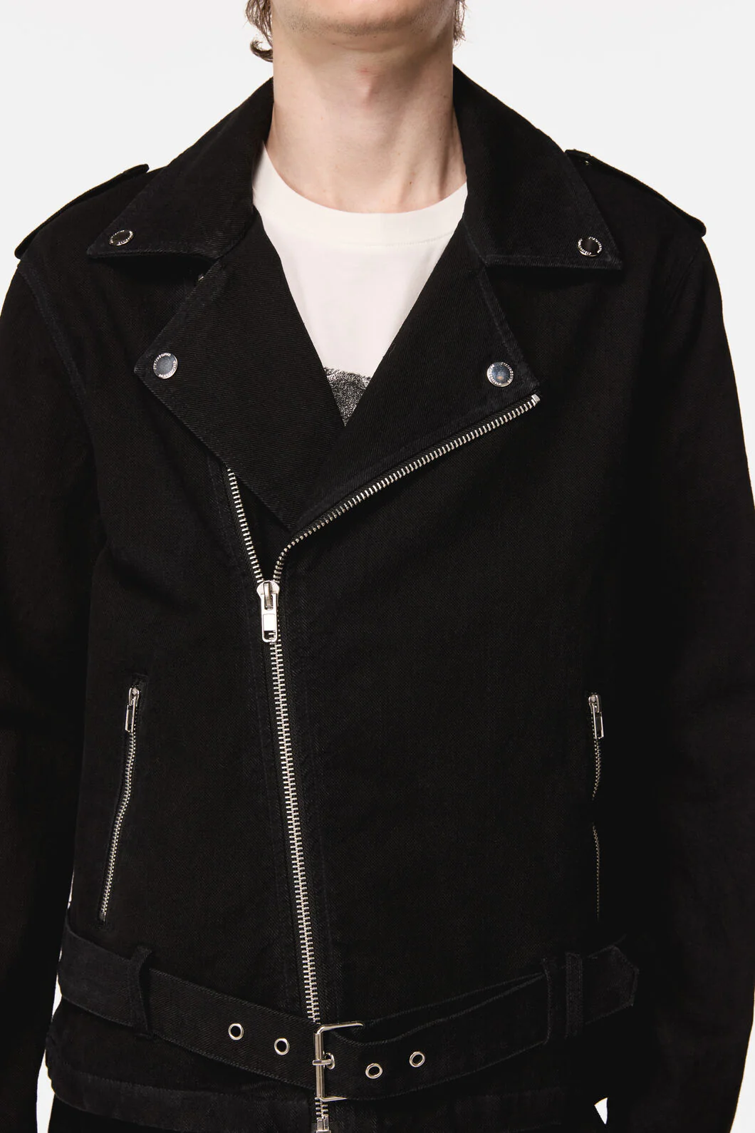 Midnight Denim Biker Jacket - Image 7
