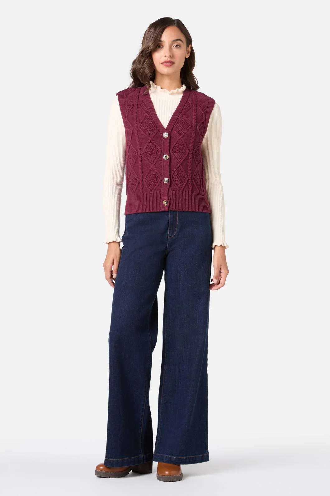 Milena Cable Knit Vest - Image 2