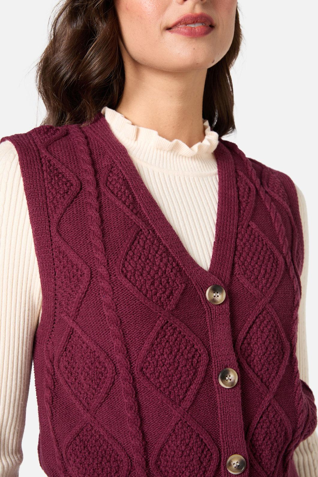 Milena Cable Knit Vest - Image 6