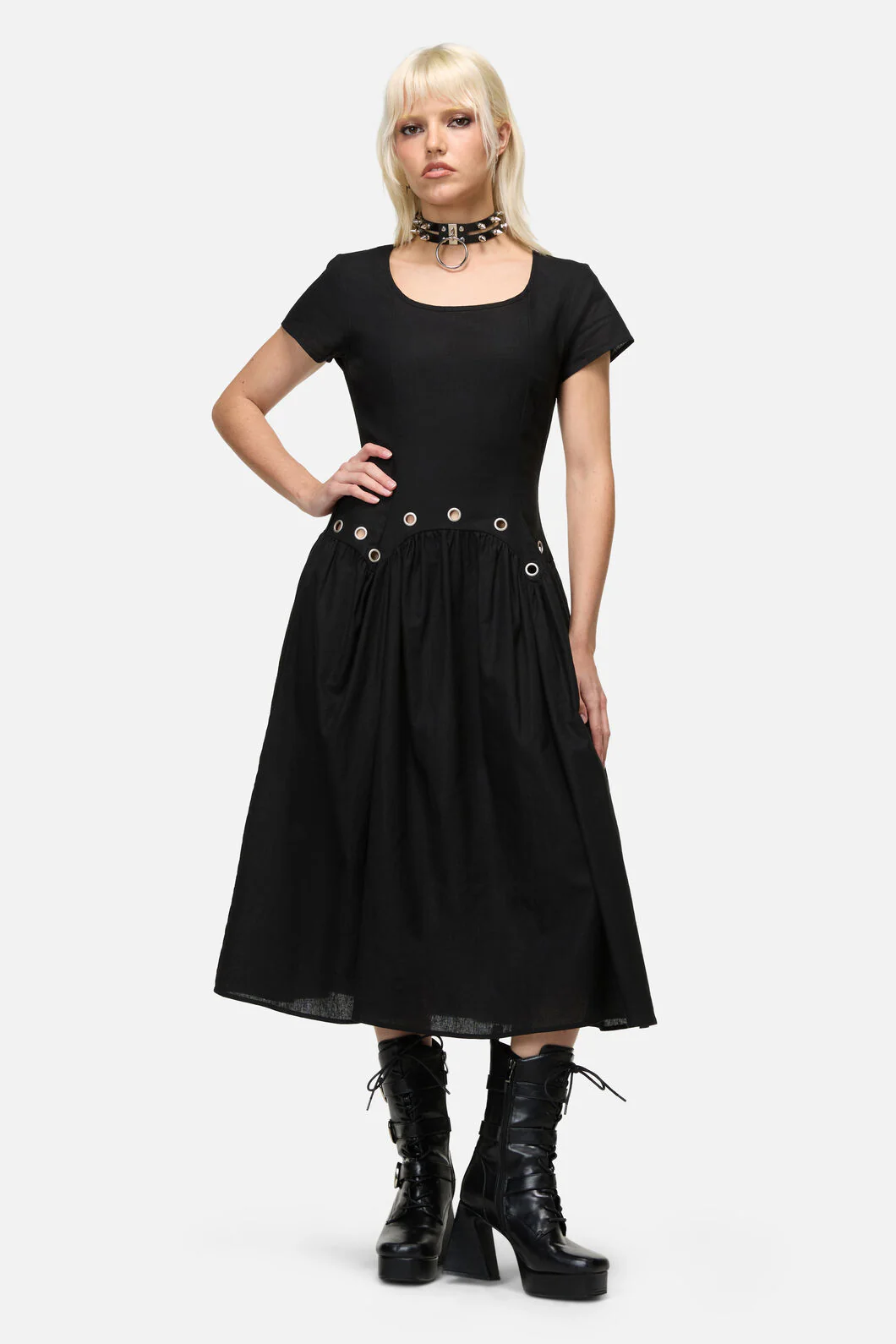 Mischief Goth Eyelet Dress