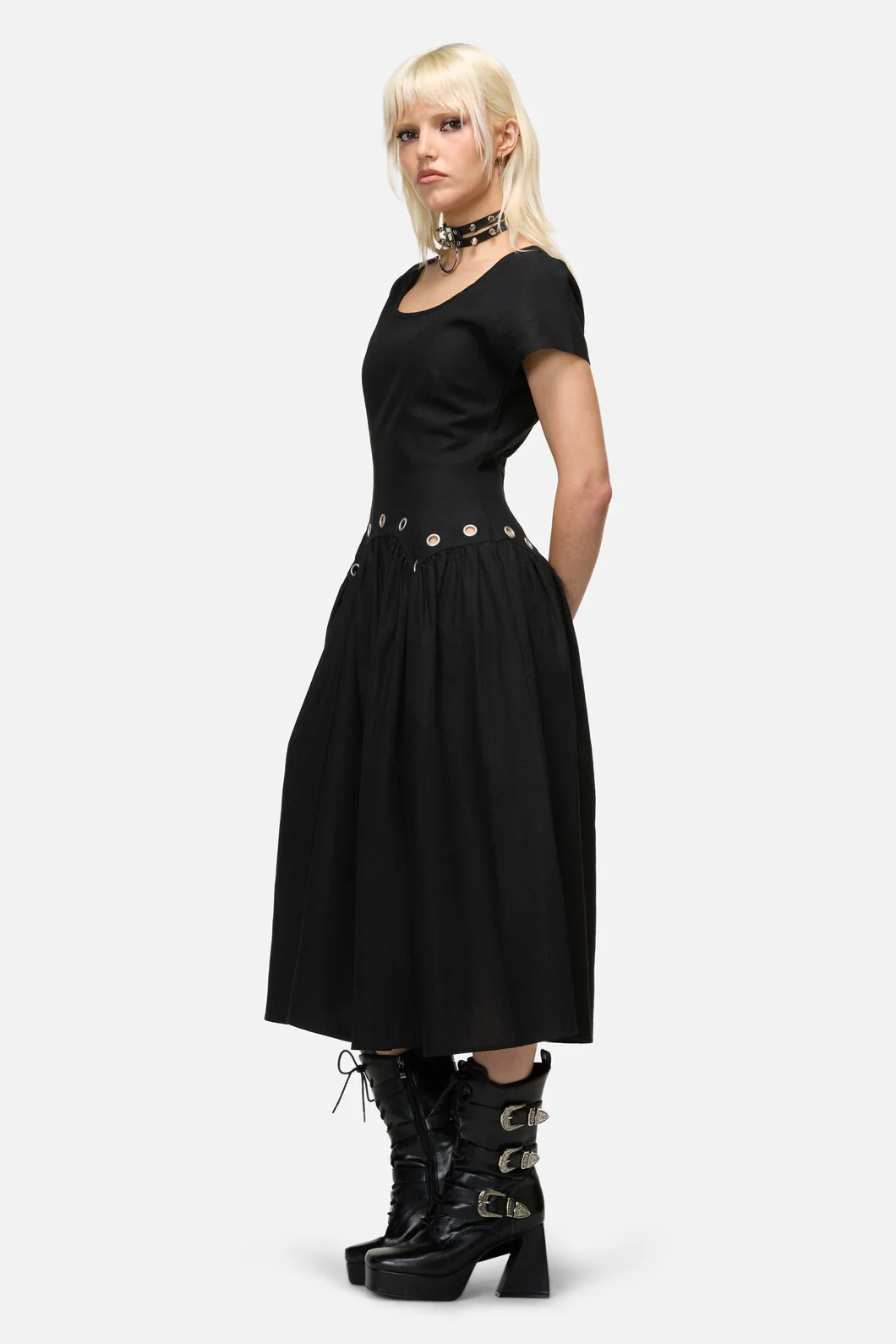 Mischief Goth Eyelet Dress - Image 2