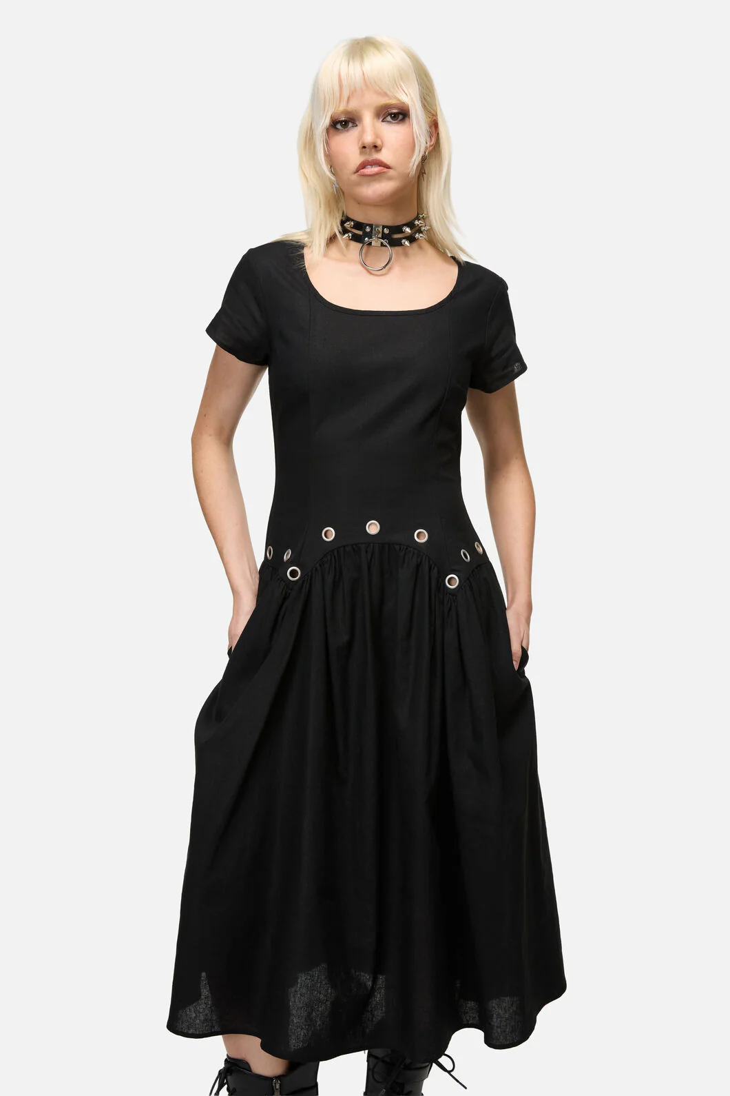 Mischief Goth Eyelet Dress - Image 5