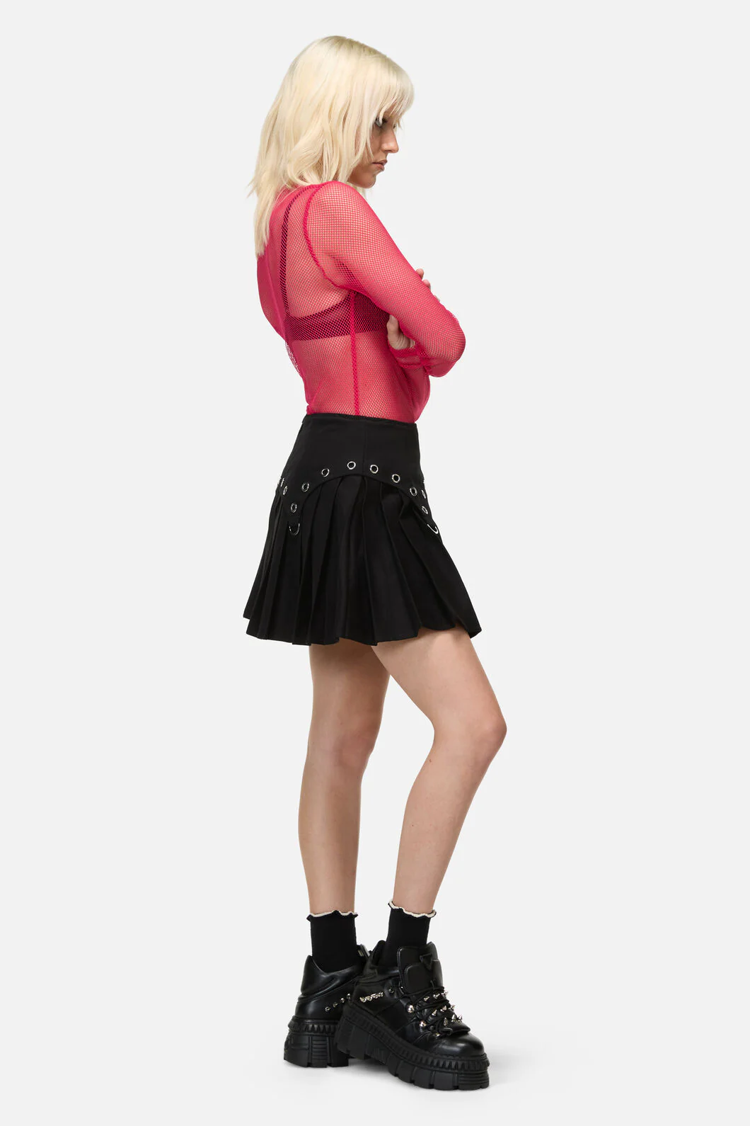 Mischief Goth Eyelet Skort - Image 3