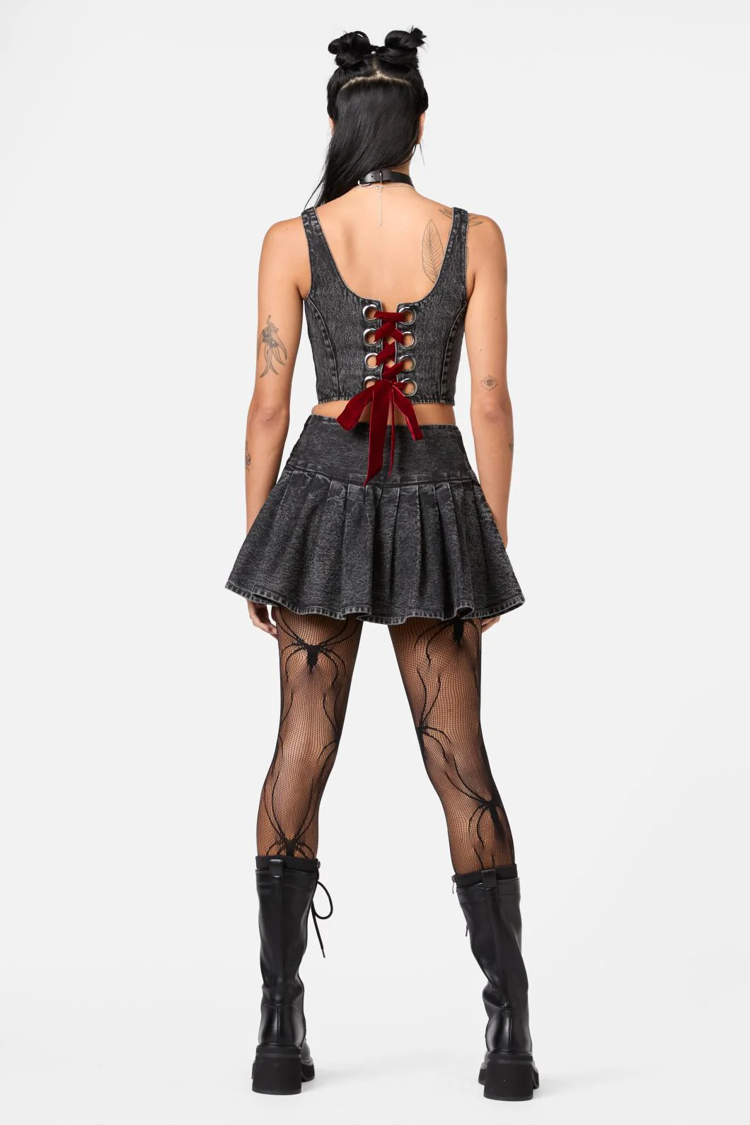 Moggy Denim Bow Corset Top - Image 4