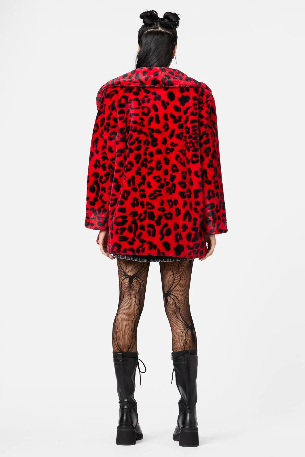 Moggy Faux Fur Leopard Coat - Image 7
