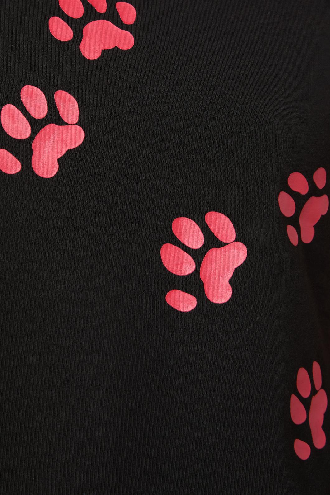 Moggy Glitter Paw Tee - Image 5
