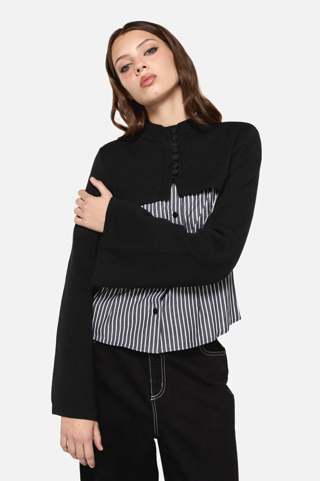 Moggy High Neck Cropped Cardigan - Image 7