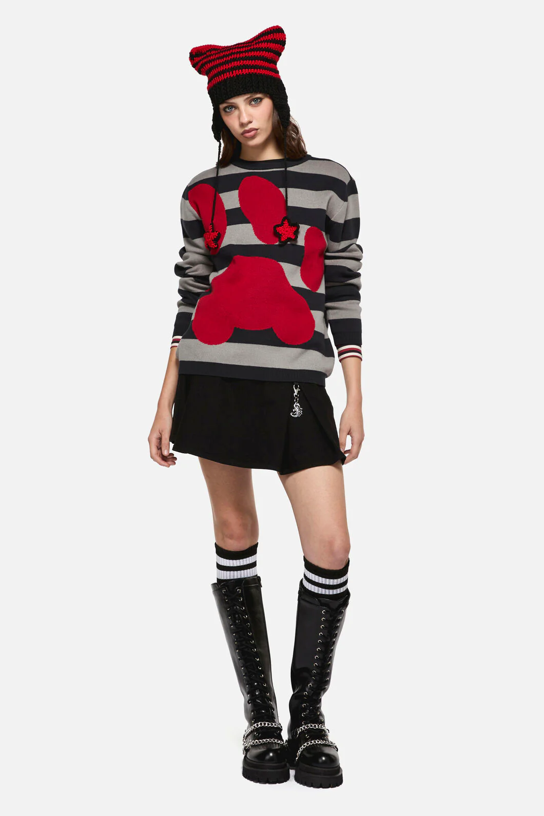 Moggy Stripe Paw Knit - Image 5