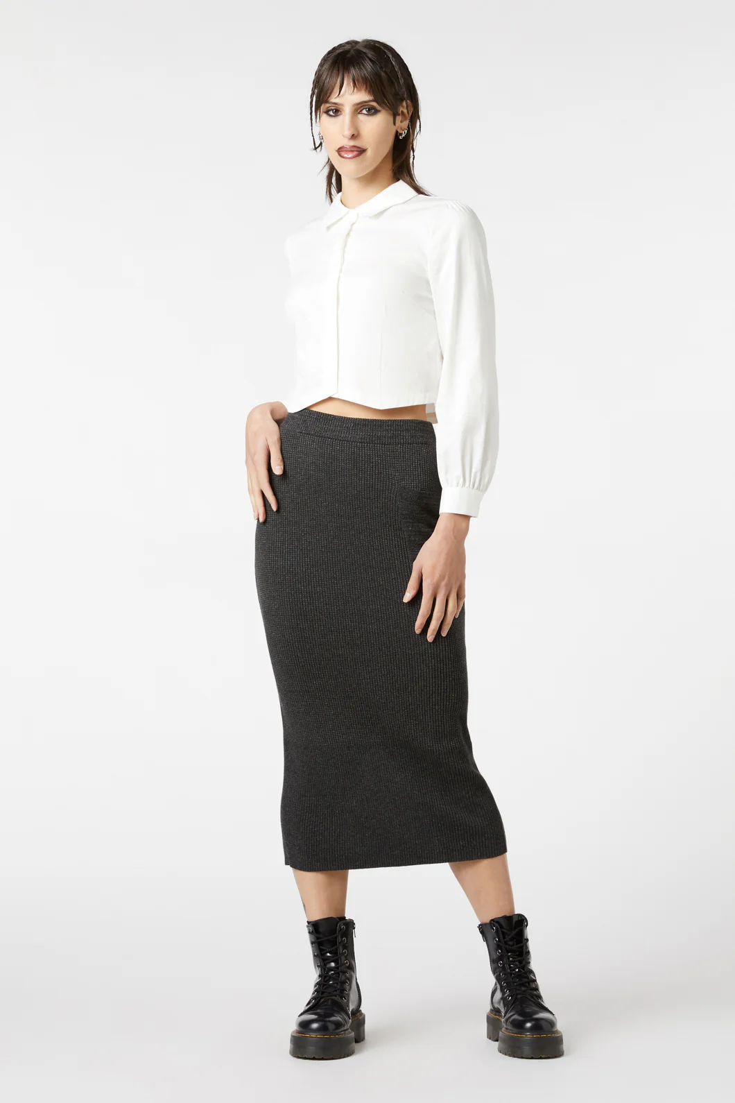 Moon Sign Knit Skirt