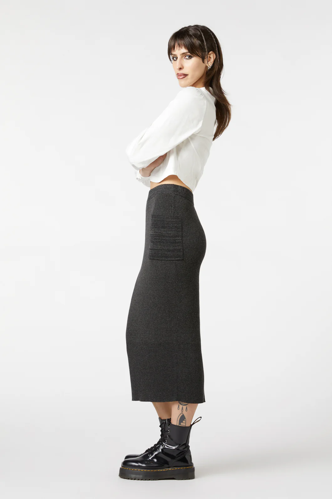Moon Sign Knit Skirt - Image 3