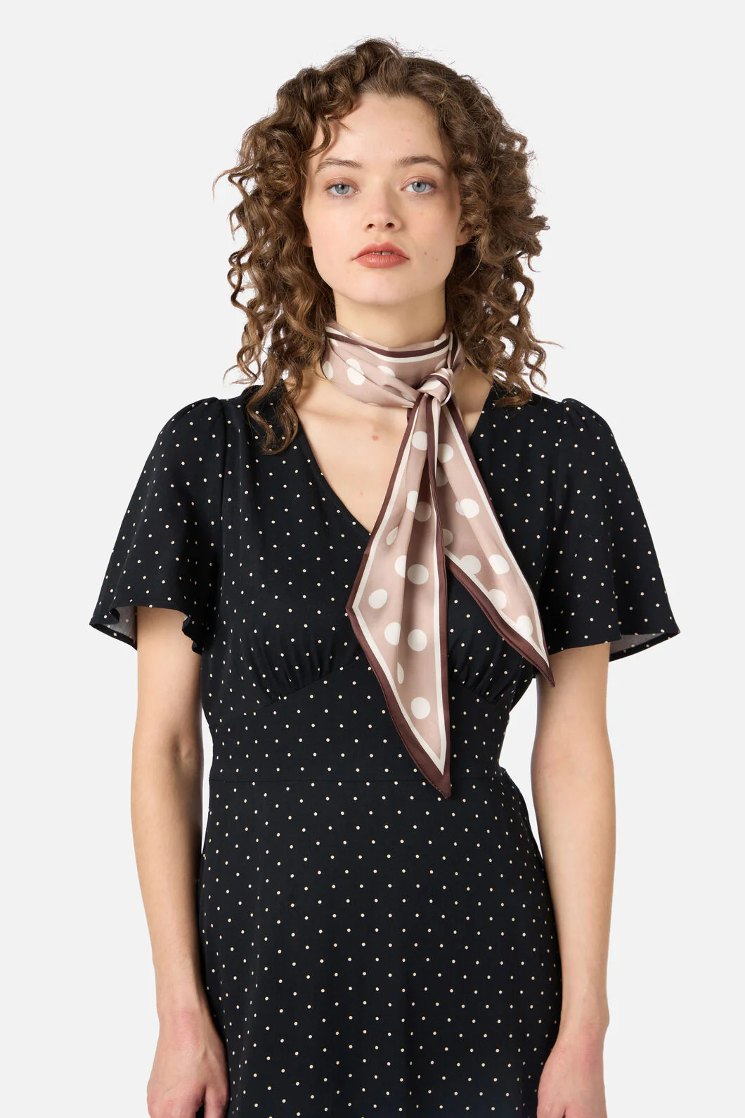 Narrow Spot Satin Scarf - Image 2