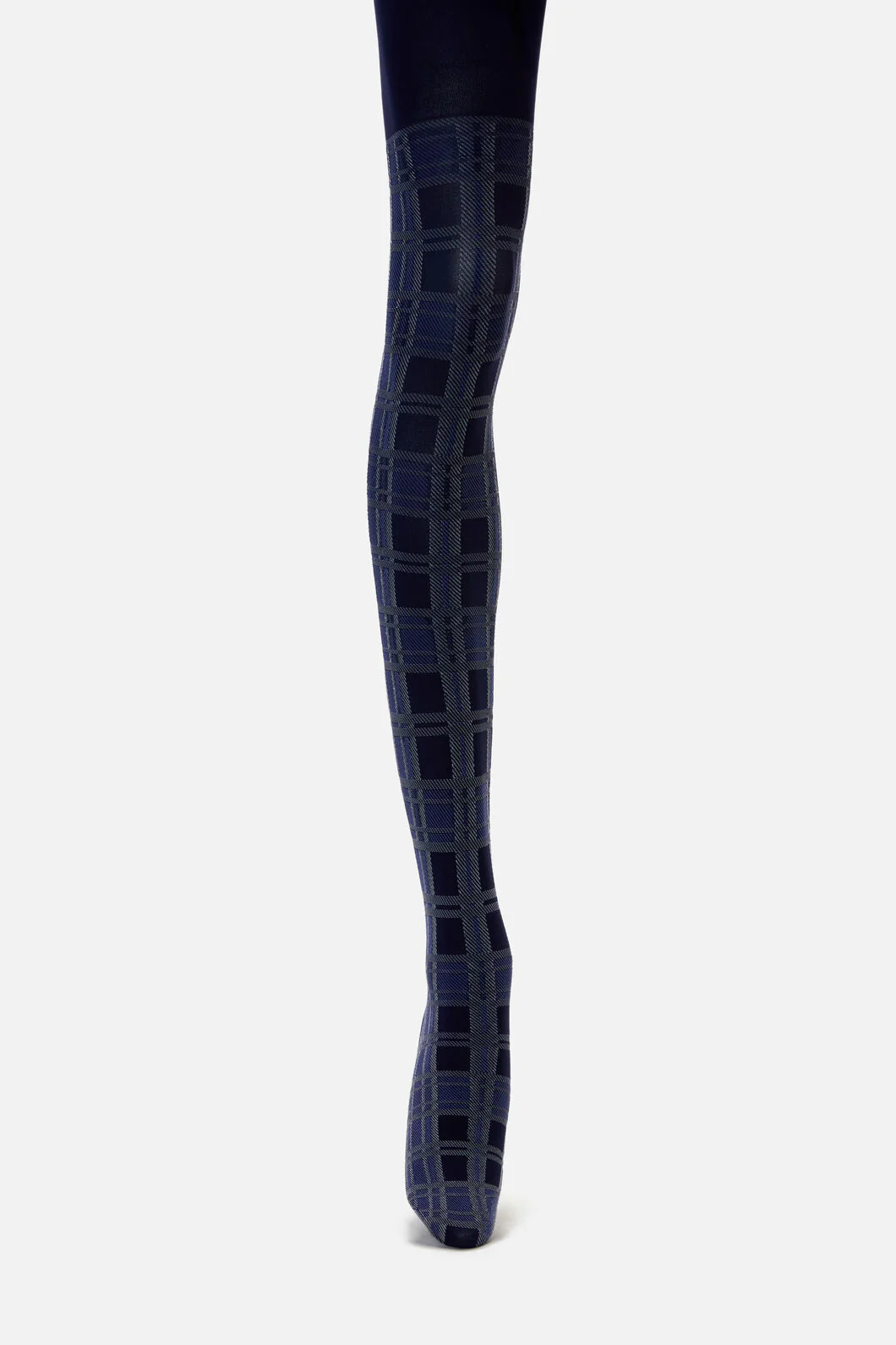 Navy Tartan Tights - Image 2