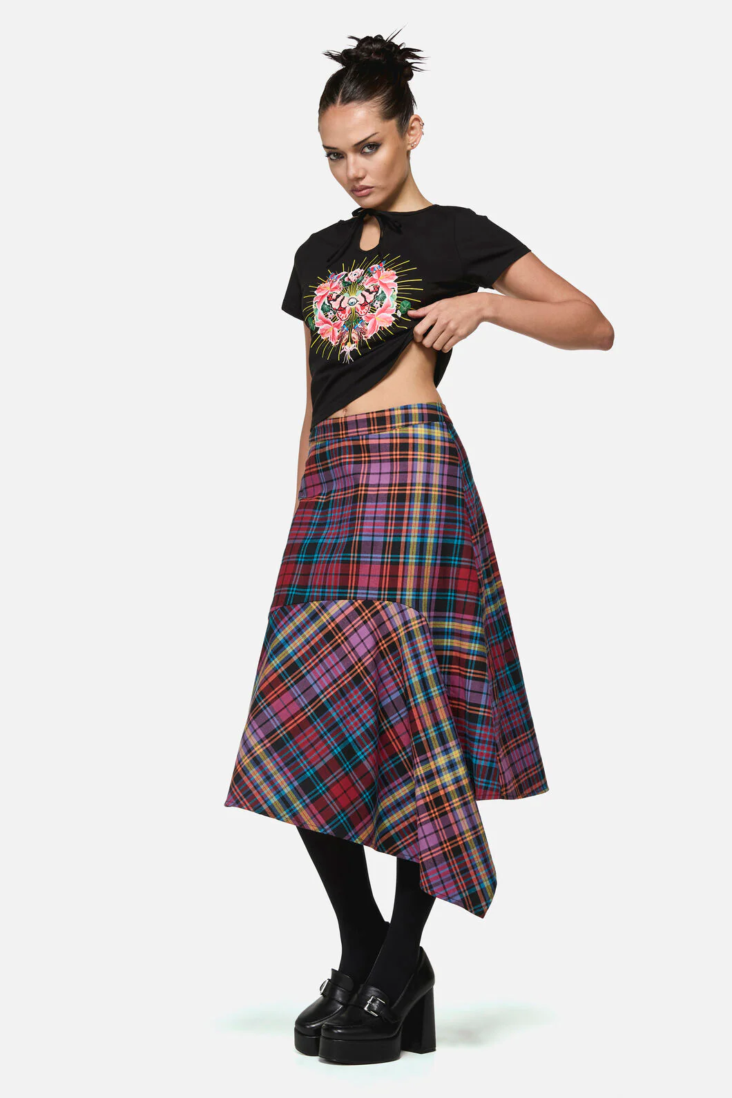 Nightminds Tartan Midi Skirt - Image 3
