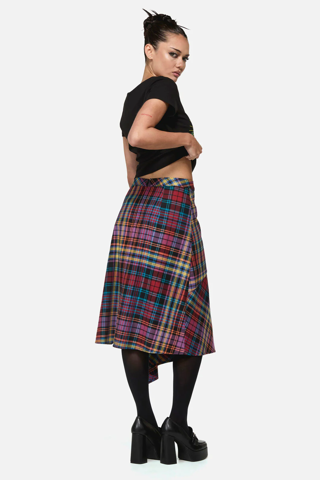 Nightminds Tartan Midi Skirt - Image 4