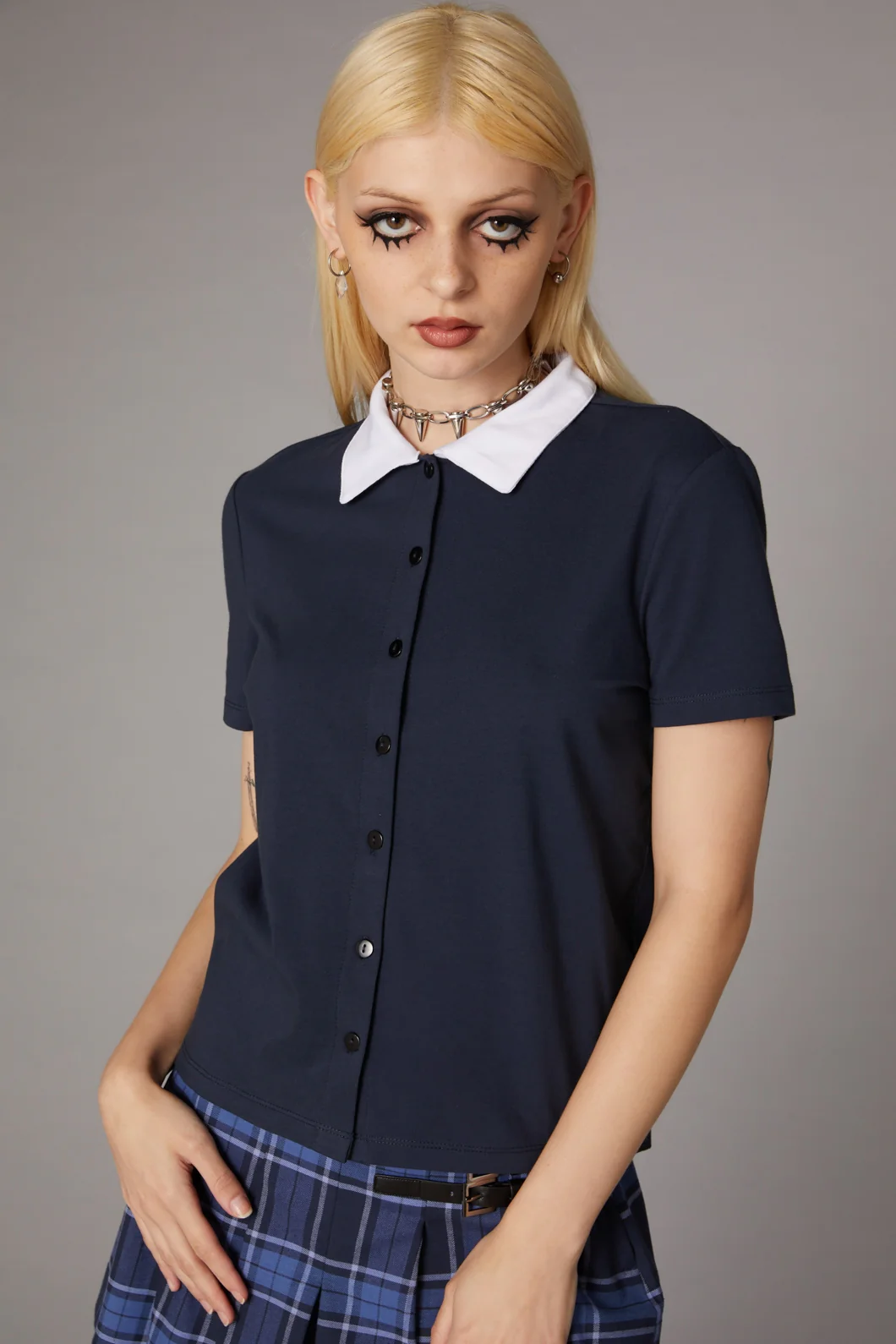 Ocean Contrast Collar Top