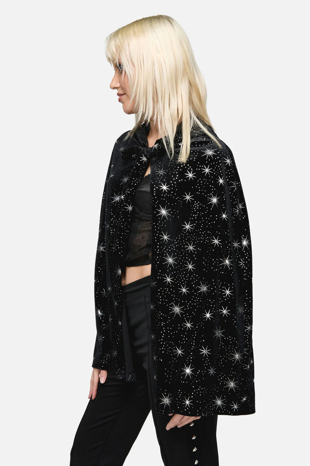 Odette Velour Goth Cloak - Image 3