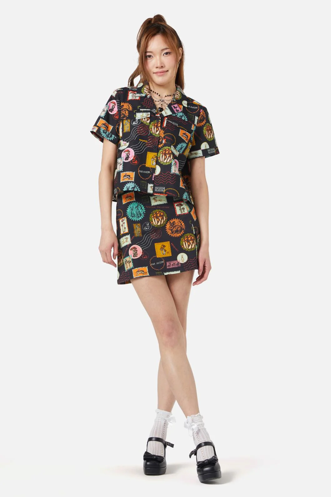 Old Postal Printed Blouse
