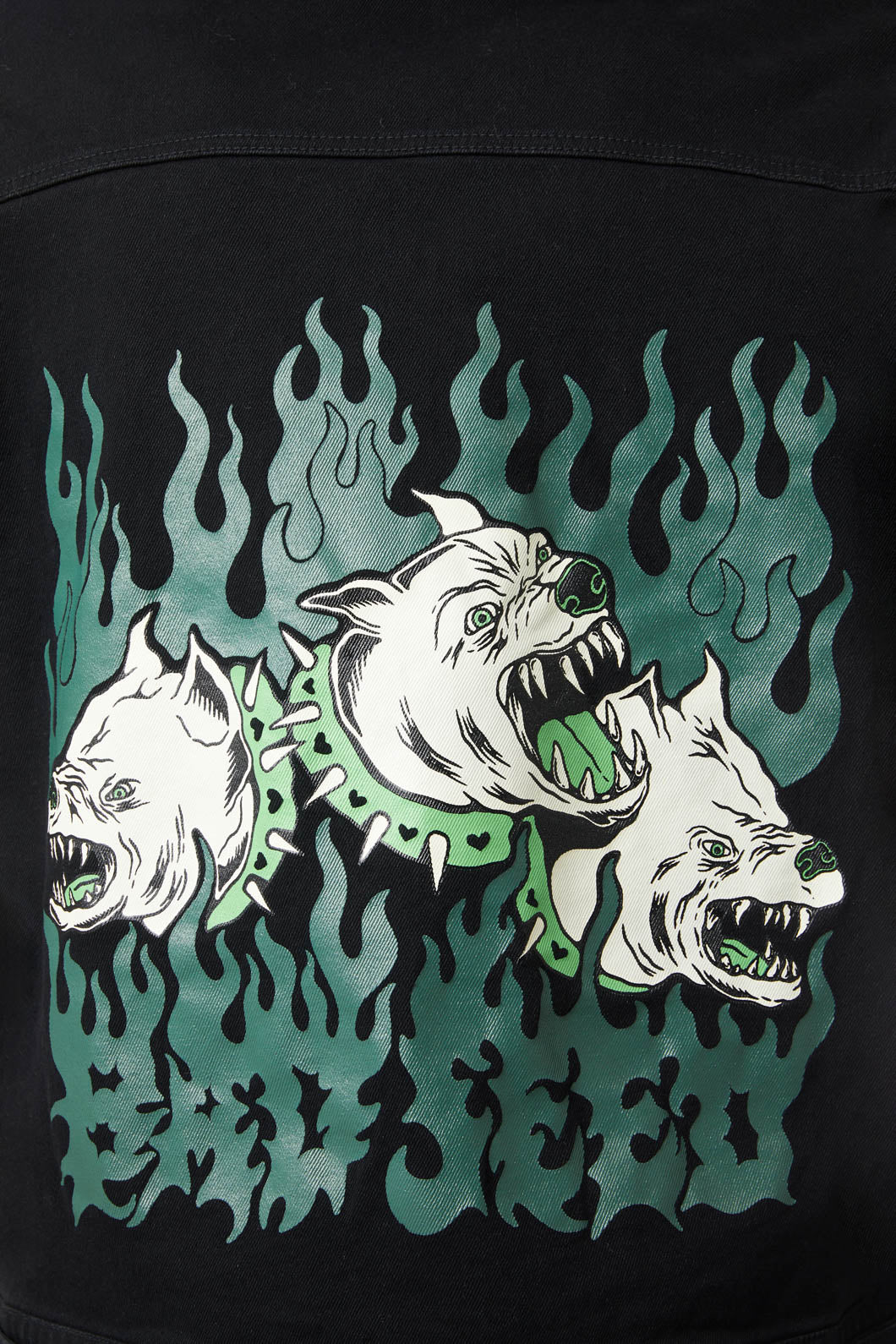 On Guard Back Print Denim Jacket - Image 7