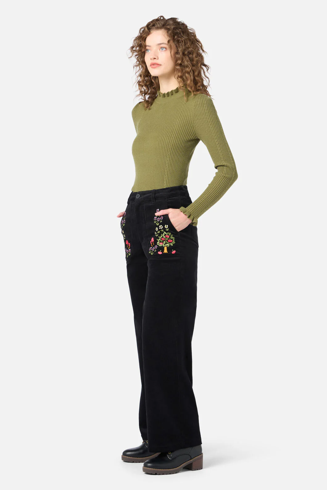 Orchard Embroidered Cord Jean - Image 3