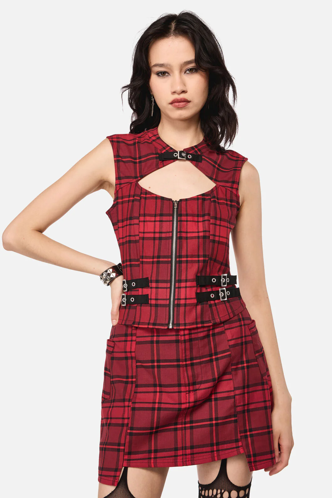 Over It Tartan Corset Top - Image 2