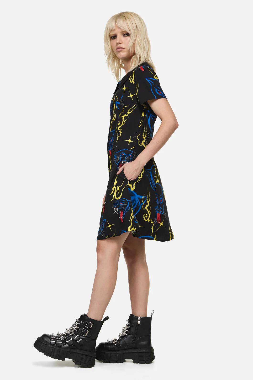 Panther Punk Mini Dress - Image 6