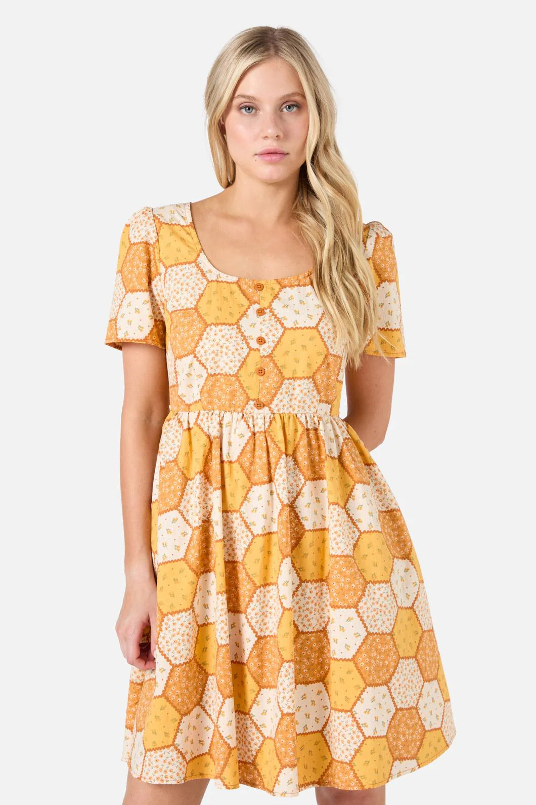Patchwork Sleeved Mini Dress - Image 4