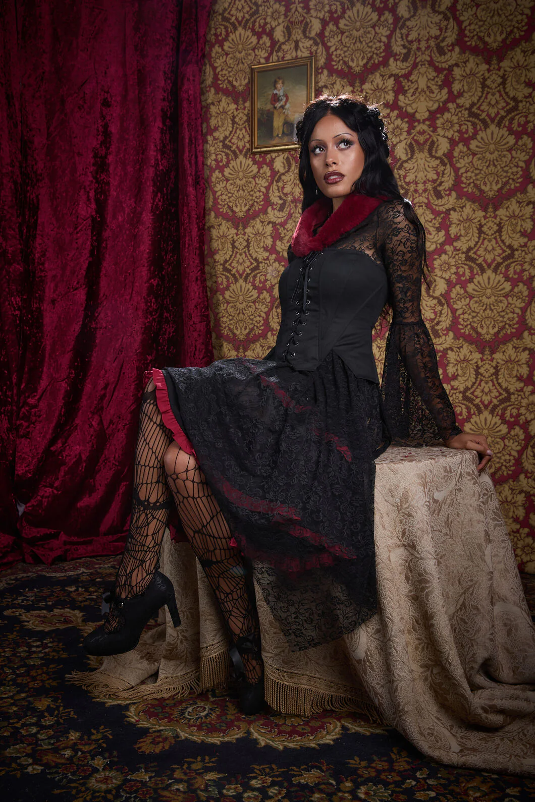 Phantom Goth Lace Dress - Image 5