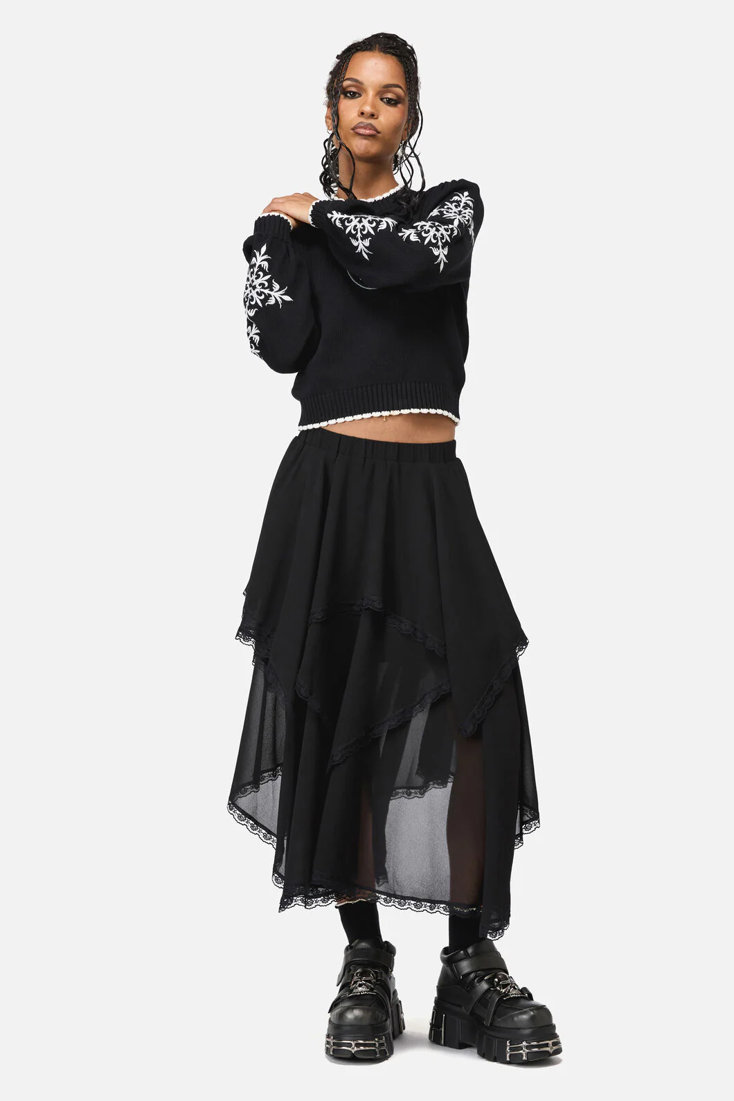 Phantom Goth Midi Skirt