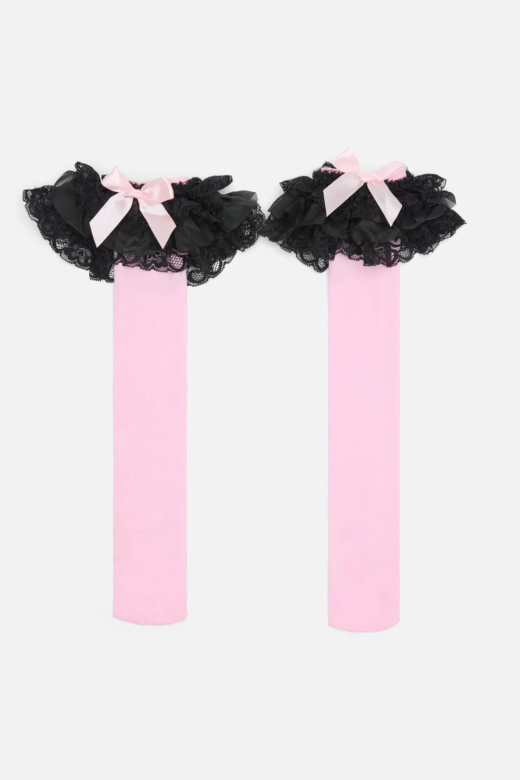 Pink Lacey Long Socks