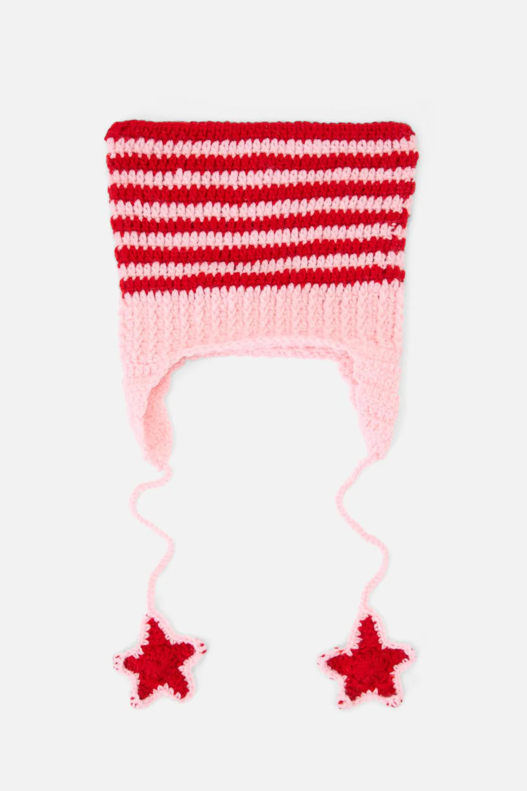 Pink Red Stripe Star Beanie - Image 4