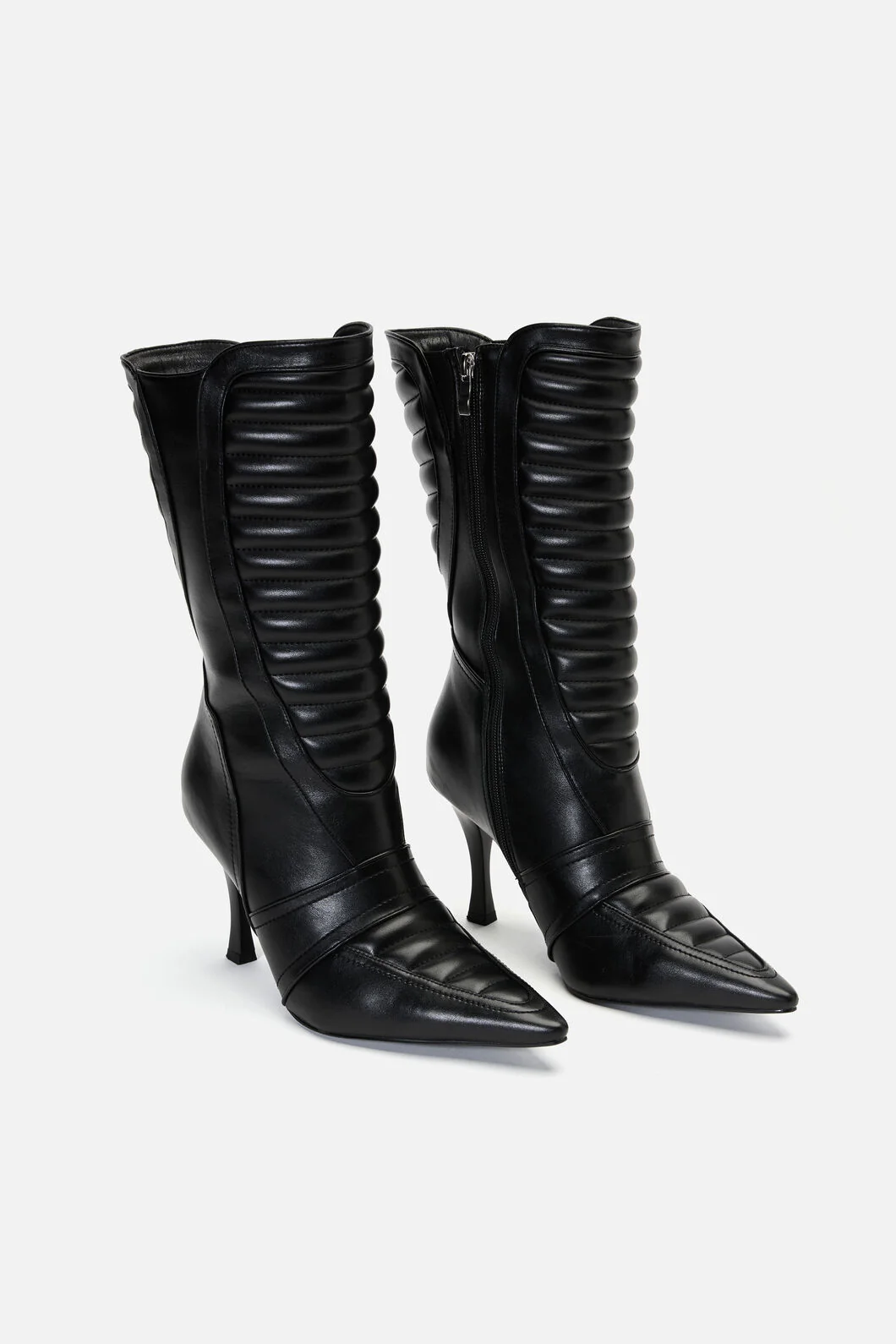 Pointy Moto Heeled Boot