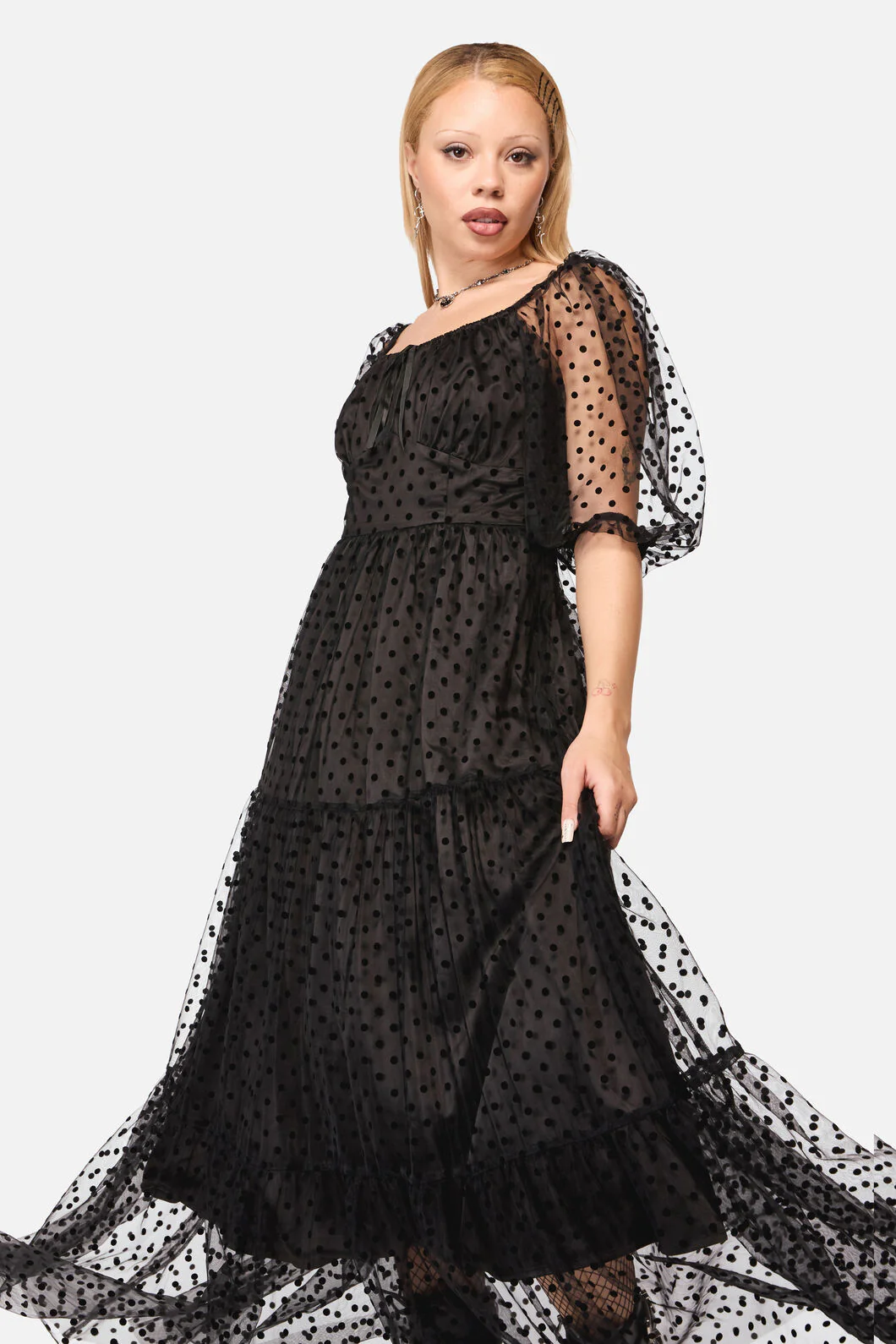 Polka Party Mesh Formal Dress - Image 2