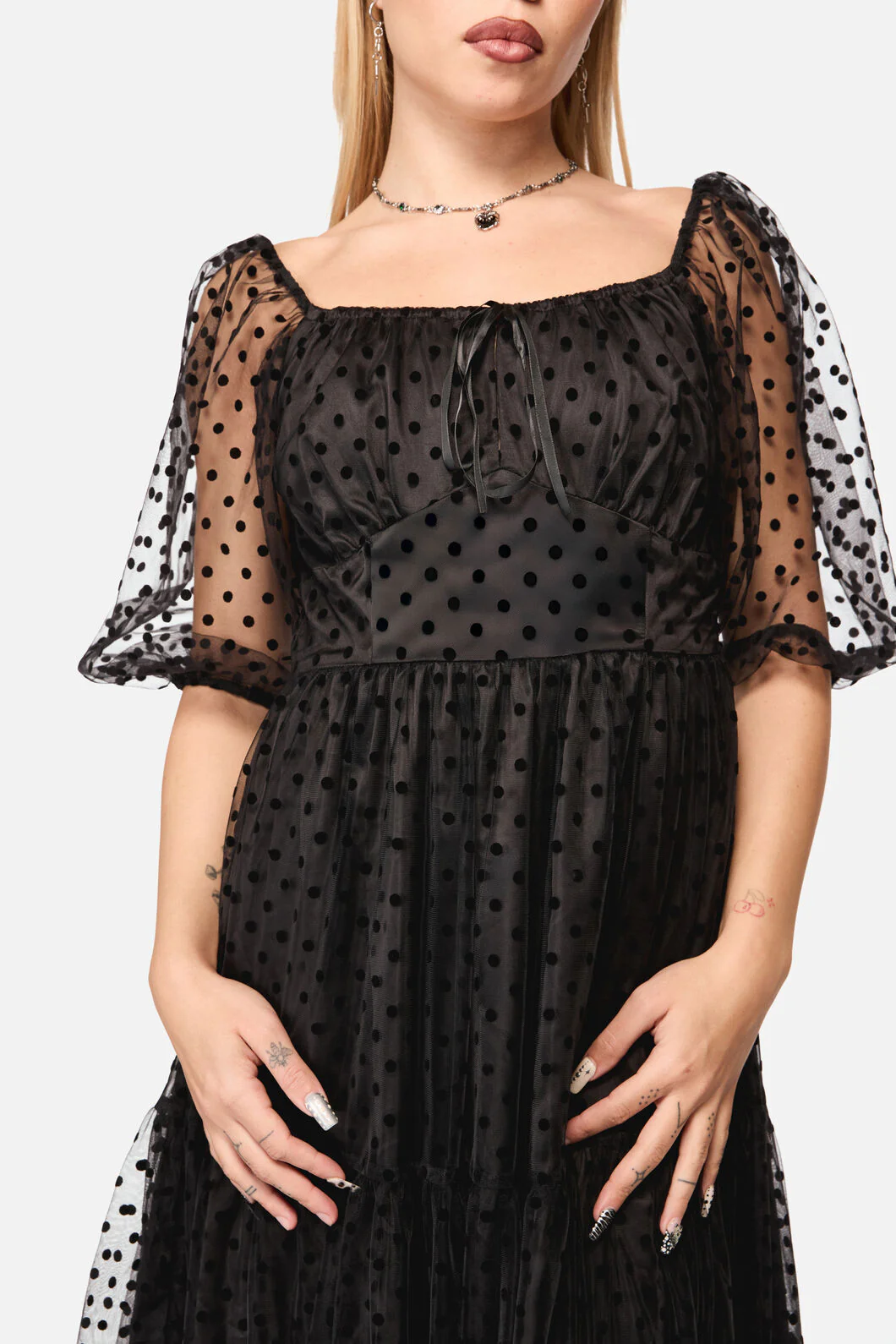 Polka Party Mesh Formal Dress - Image 6