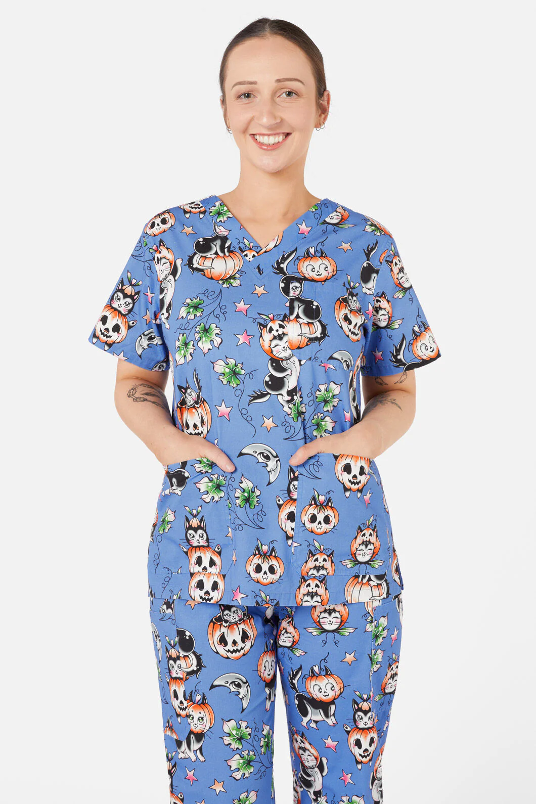 Pumpkin Kitty Scrub Set - Image 8